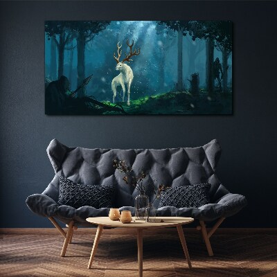 Fantasy forest animals hunters Canvas Wall art