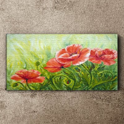 Flowers in a spring meadow Canvas Wall art