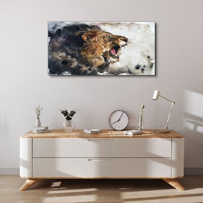 Abstraction animal lion Canvas Wall art
