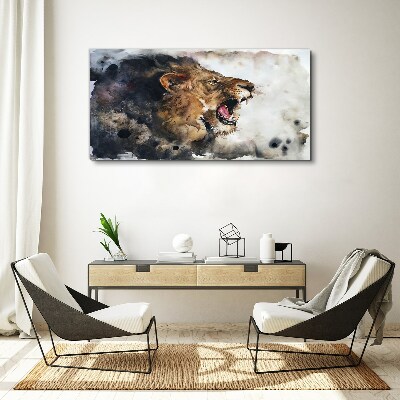 Abstraction animal lion Canvas Wall art