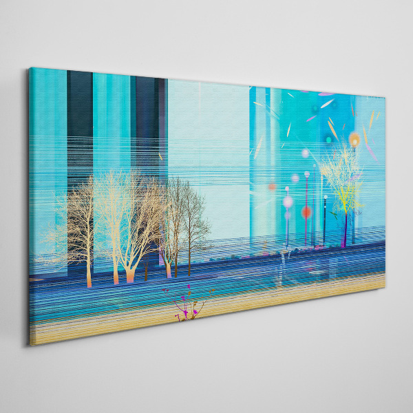 Winter landscape in blue Canvas Wall art