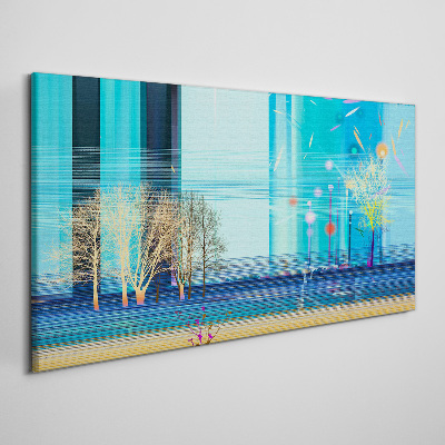 Winter landscape in blue Canvas Wall art