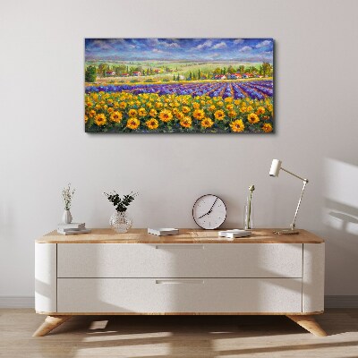 Flower landscape in the sunlight Canvas Wall art