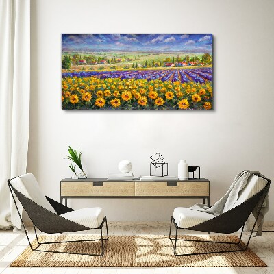 Flower landscape in the sunlight Canvas Wall art