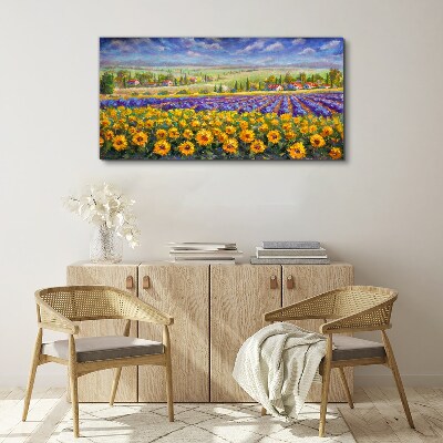 Flower landscape in the sunlight Canvas Wall art