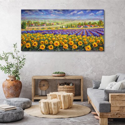 Flower landscape in the sunlight Canvas Wall art