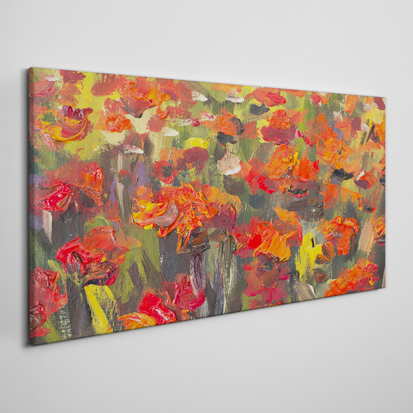 A floral landscape in intense colors Canvas print