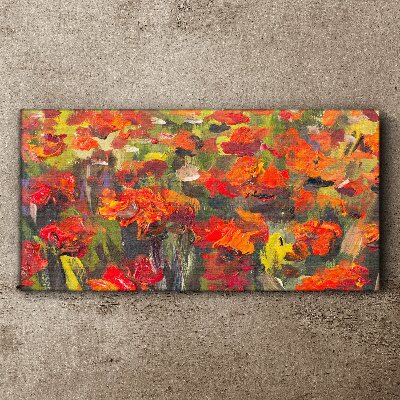 A floral landscape in intense colors Canvas print
