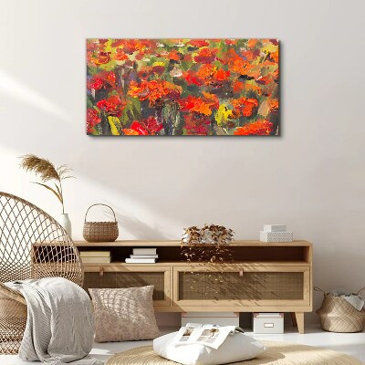 A floral landscape in intense colors Canvas print