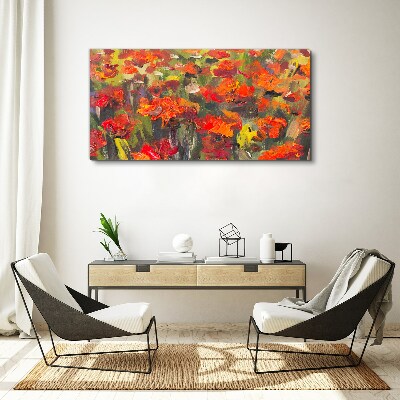A floral landscape in intense colors Canvas print