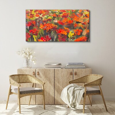 A floral landscape in intense colors Canvas print