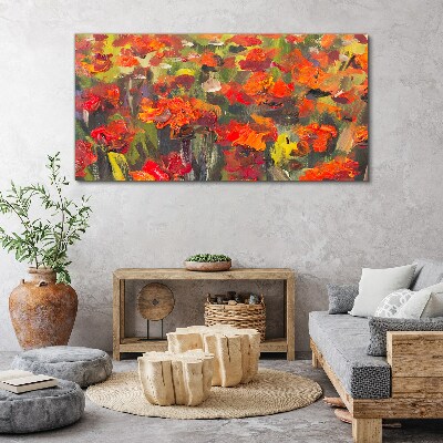 A floral landscape in intense colors Canvas print