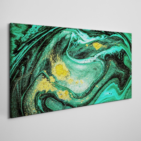 Gold accents on a green background Canvas Wall art