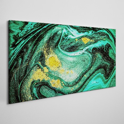 Gold accents on a green background Canvas Wall art