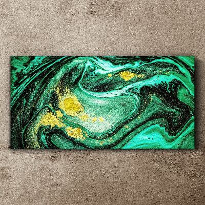 Gold accents on a green background Canvas Wall art
