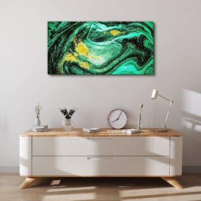 Gold accents on a green background Canvas Wall art