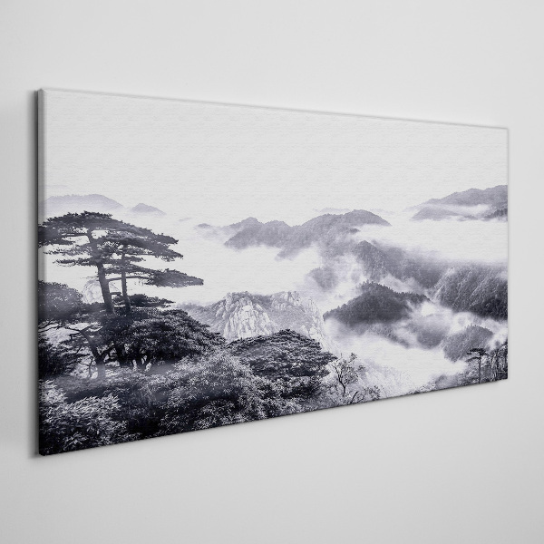 Misty mountain panorama Canvas Wall art