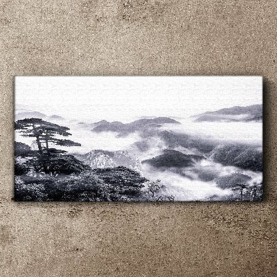 Misty mountain panorama Canvas Wall art