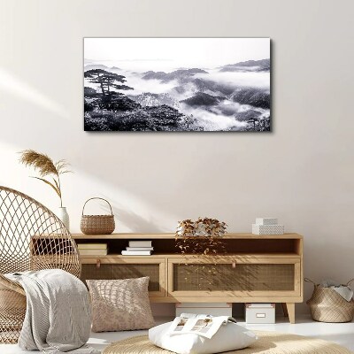 Misty mountain panorama Canvas Wall art