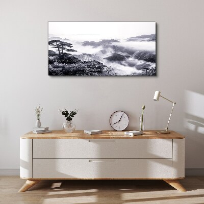 Misty mountain panorama Canvas Wall art