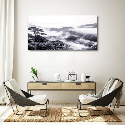 Misty mountain panorama Canvas Wall art