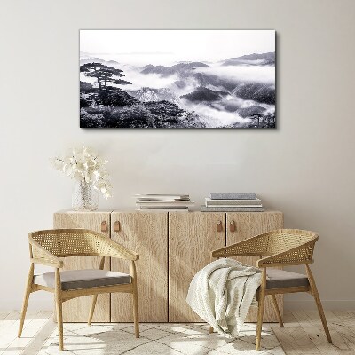 Misty mountain panorama Canvas Wall art
