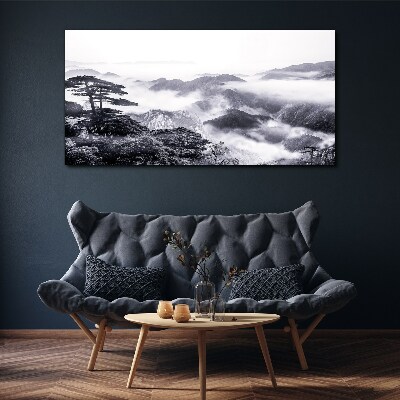 Misty mountain panorama Canvas Wall art