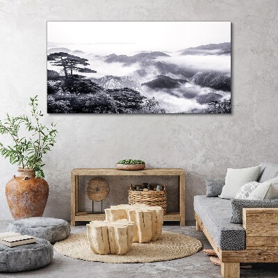Misty mountain panorama Canvas Wall art