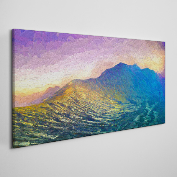 Waves in the setting sun Canvas Wall art