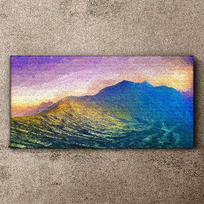 Waves in the setting sun Canvas Wall art