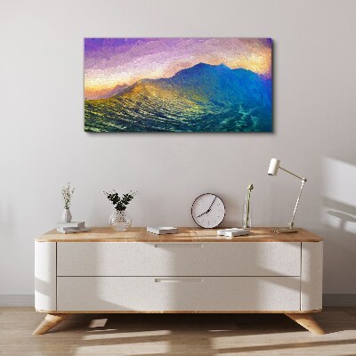 Waves in the setting sun Canvas Wall art