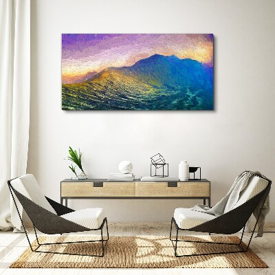 Abstraction mountains sky Canvas Wall art