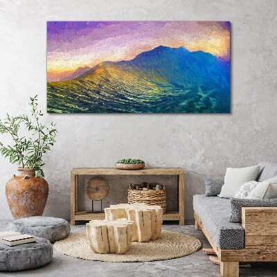 Waves in the setting sun Canvas Wall art