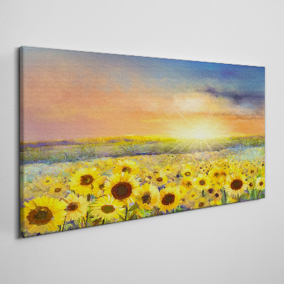 Sunny flower field Canvas print