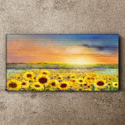 Flowers field of sunflowers Canvas print