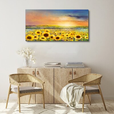 Sunny flower field Canvas print