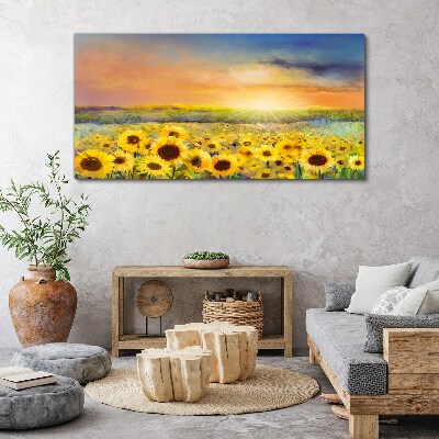 Sunny flower field Canvas print