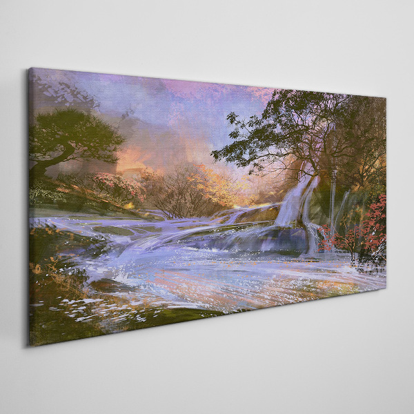 Peaceful landscape with a waterfall Canvas print