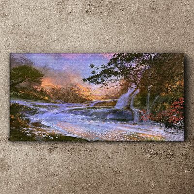 Peaceful landscape with a waterfall Canvas print