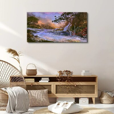 Peaceful landscape with a waterfall Canvas print