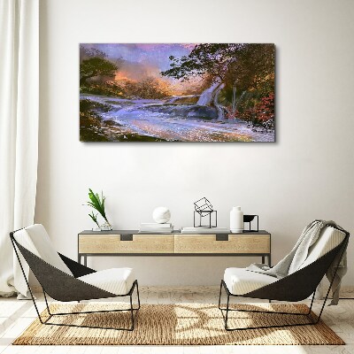 Peaceful landscape with a waterfall Canvas print