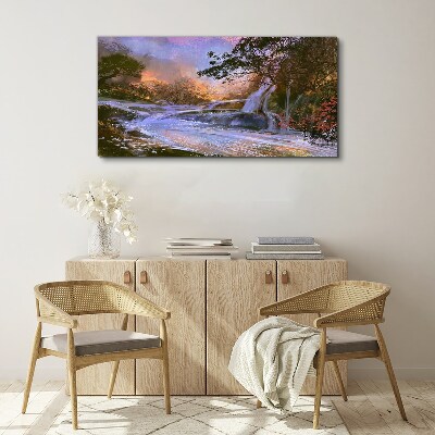 Peaceful landscape with a waterfall Canvas print
