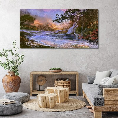 Peaceful landscape with a waterfall Canvas print