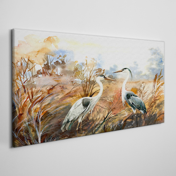 Idyll among the storks Canvas Wall art