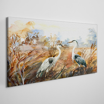 Idyll among the storks Canvas Wall art