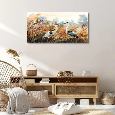 Idyll among the storks Canvas Wall art