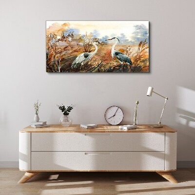 Idyll among the storks Canvas Wall art