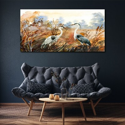 Idyll among the storks Canvas Wall art