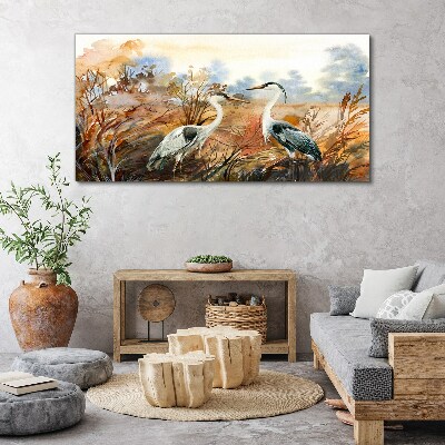 Idyll among the storks Canvas Wall art