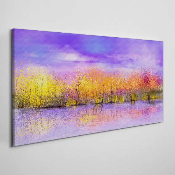 Colorful landscape in the water reflection Canvas print